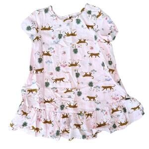 Old Navy Crew Neck A-Line Light Weight Dress Light Pink with Wild Print 3T